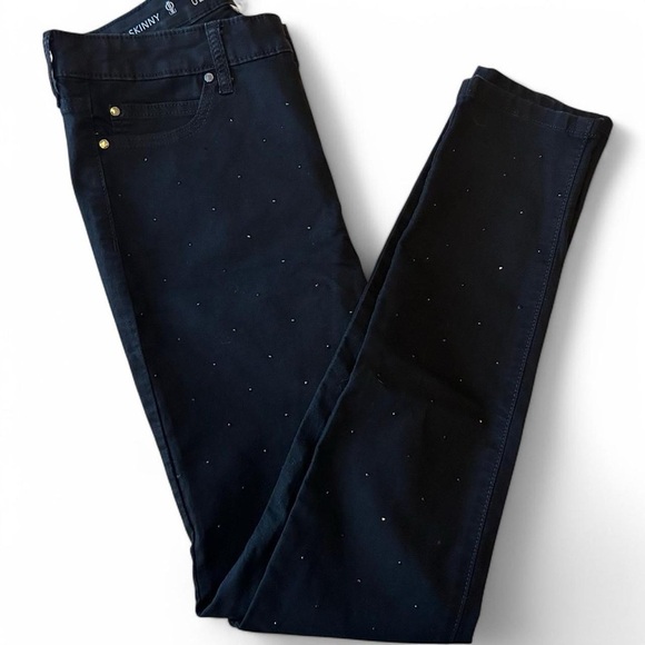 Jennifer Lopez Black Rhinestone High-Rise Skinny Jeans - Size 8 🖤💎 - Picture 1 of 8